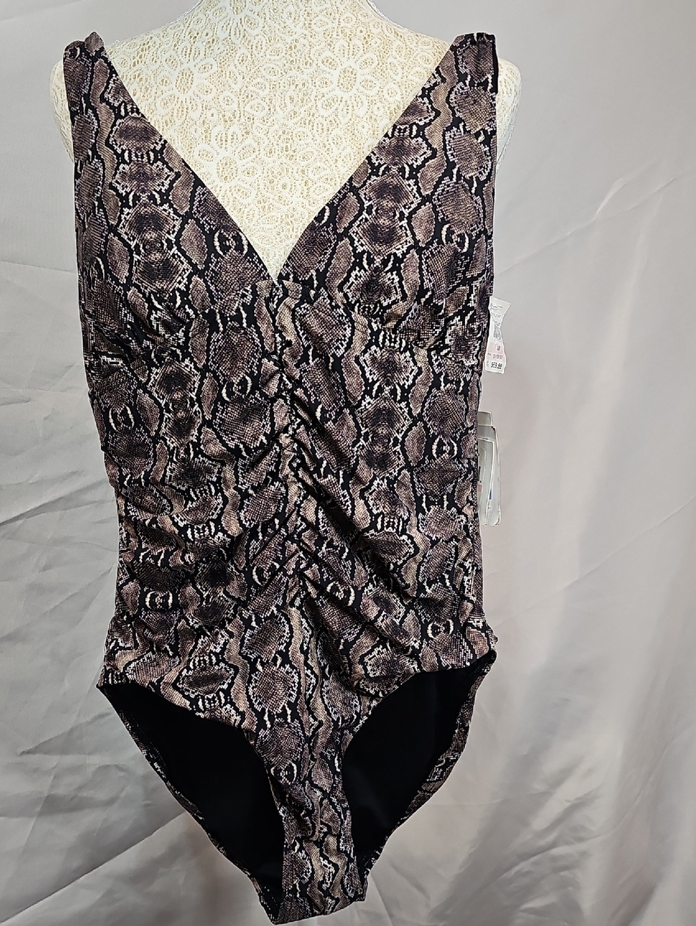 Calvin Klein Brown Snake-Print One-Piece Swimsuit Made W/effective UV Protection
